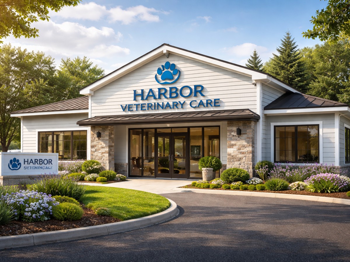Exterior of Harbor Veterinary Care, a modern veterinary clinic in Portland Maine